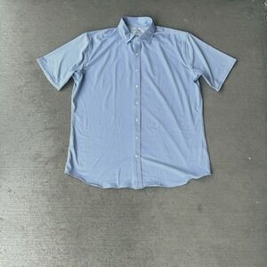 Alton Lane Shirt Men Blue stripe Print Golf Polo Performance shirt sleeve XL